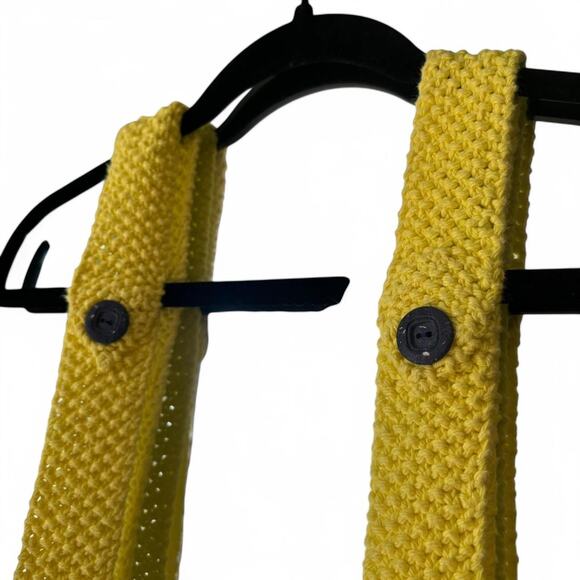 Vintage Crochet tote bucket bag yellow white Handmade cottagecore garden fairy - Picture 5 of 5